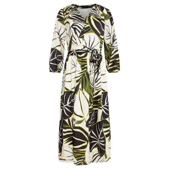 Smashed Lemon 25070 leaf print chiffon midi jurk | - Image 4