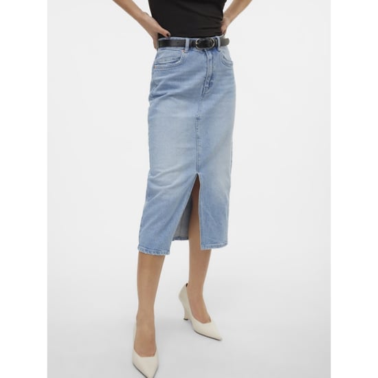 Vero Moda vmveri hr calf denim skirt ga mix n 10295731 light blue denim - Image 2