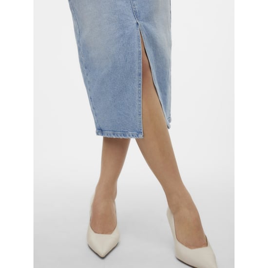 Vero Moda vmveri hr calf denim skirt ga mix n 10295731 light blue denim - Image 3