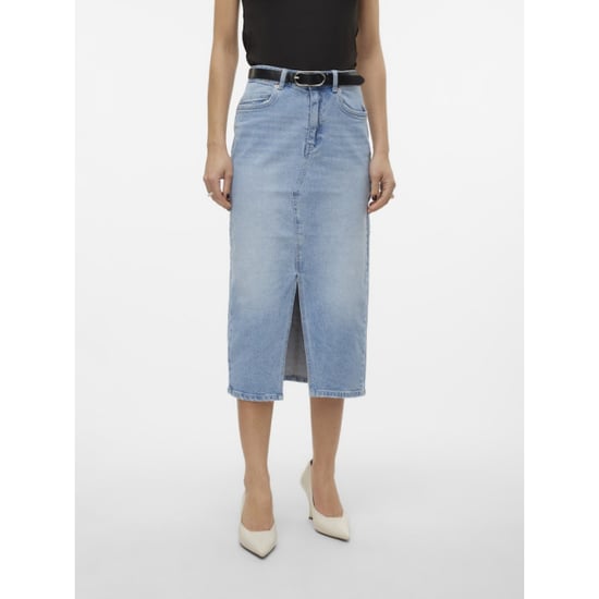 Vero Moda vmveri hr calf denim skirt ga mix n 10295731 light blue denim - Image 4