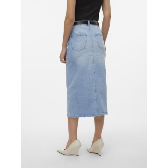 Vero Moda vmveri hr calf denim skirt ga mix n 10295731 light blue denim - Image 5