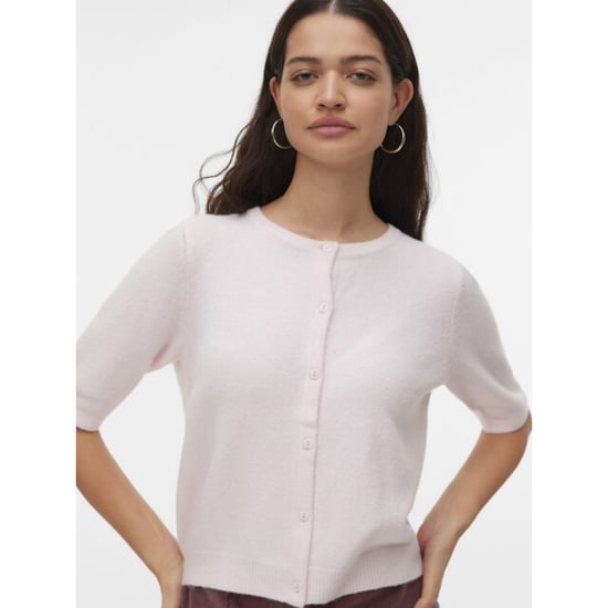 Vero Moda vmdoffy 2/4 o-neck button cardigan 10345011 pink-a-boo - Image 2