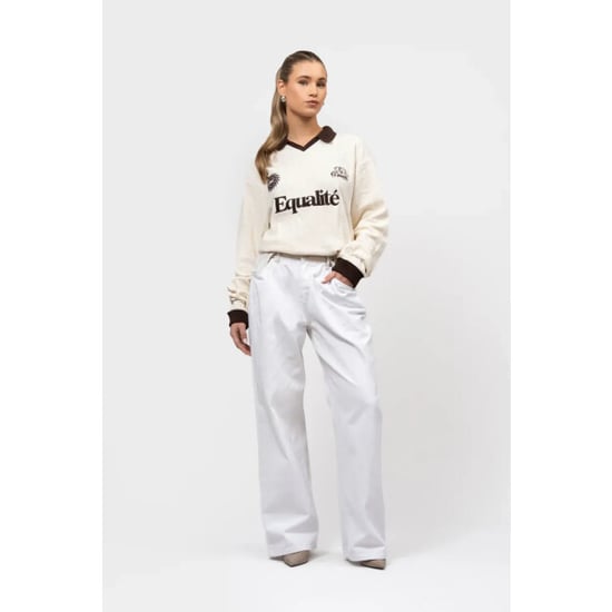 Equalité Ash knit longsleeve polo brown off - Image 3