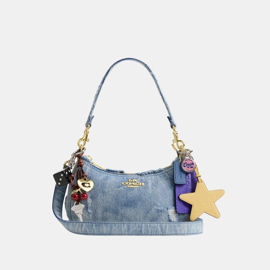 Teri Shoulder Bag In Loved Denim With Charms - Image 1