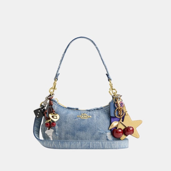Teri Shoulder Bag In Loved Denim With Charms - Image 6
