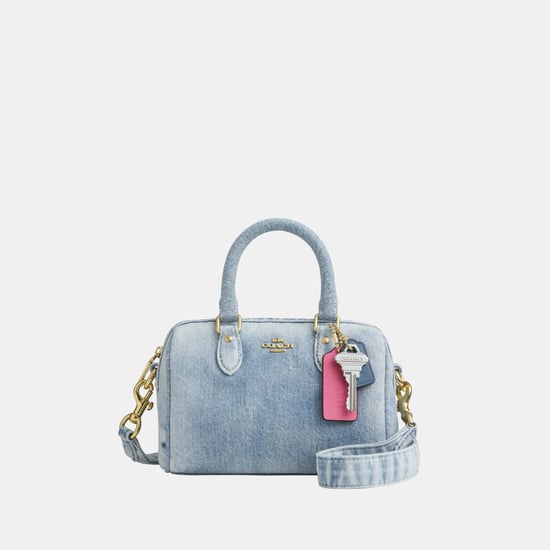 Mini Rowan Crossbody Bag In Loved Denim With Charms - Image 1