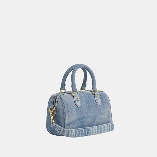 Mini Rowan Crossbody Bag In Loved Denim With Charms - Image 2
