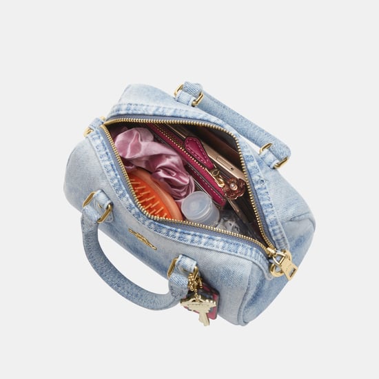 Mini Rowan Crossbody Bag In Loved Denim With Charms - Image 3