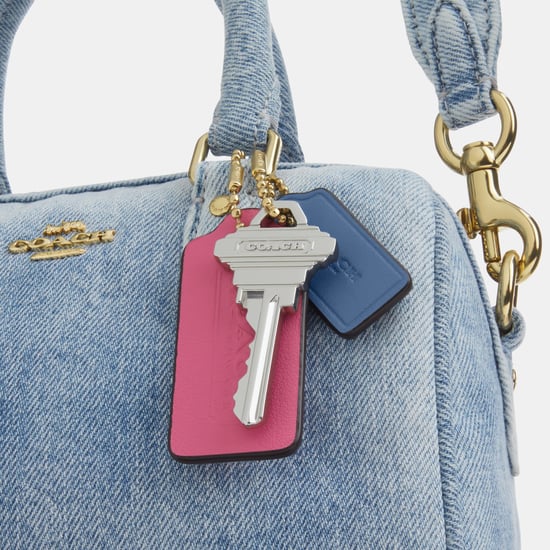 Mini Rowan Crossbody Bag In Loved Denim With Charms - Image 5