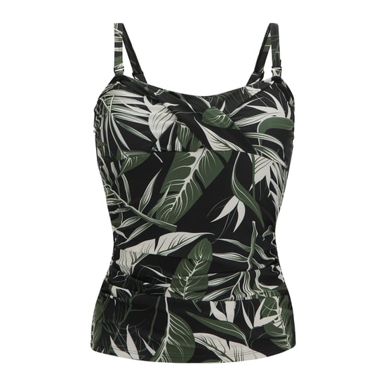 Regatta Dames Aceana III Tropische Bladeren Tankini Top (Groen/Wit/Zwart) - Image 1