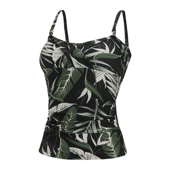 Regatta Dames Aceana III Tropische Bladeren Tankini Top (Groen/Wit/Zwart) - Image 3