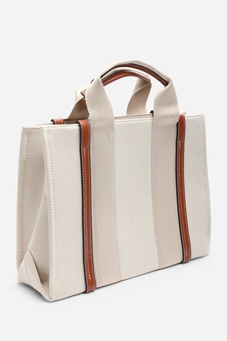 Wheres That From Margaret Canvas Stripe Tote Bag with Cross Body Strap - Image 2