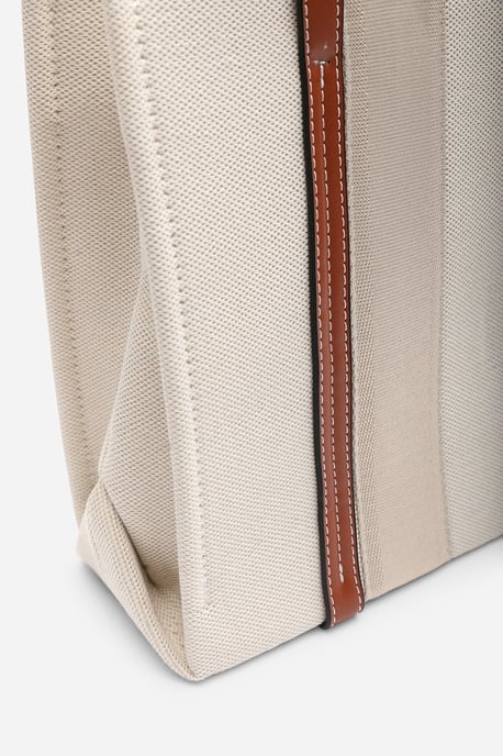 Wheres That From Margaret Canvas Stripe Tote Bag with Cross Body Strap - Image 3