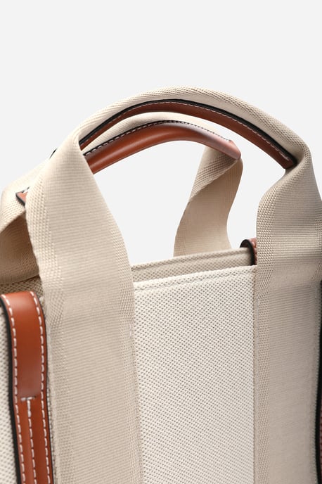 Wheres That From Margaret Canvas Stripe Tote Bag with Cross Body Strap - Image 4