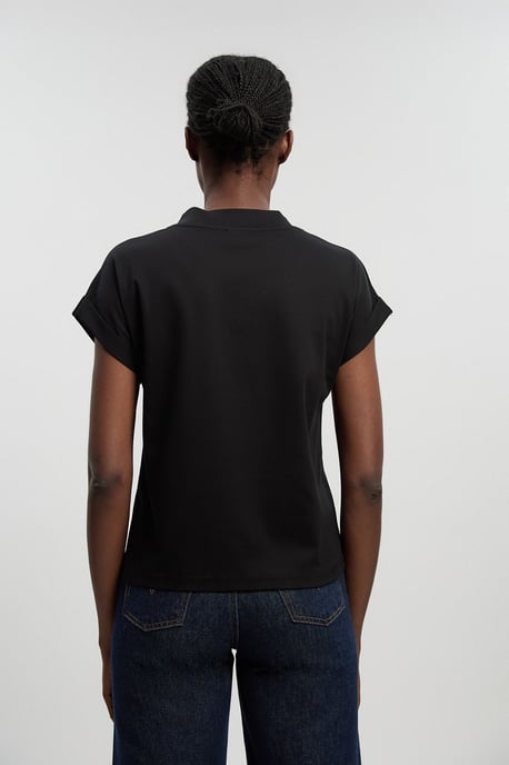 Jersey V Neck Tie Detail T - Shirt - Image 4