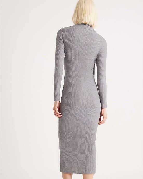 River Island Womens Dress Grey Long Sleeve Scarf Tie Neck - Image 3