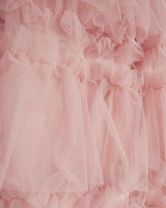 River Island Girls Dress Pink Tulle Layered Halter Neck - Image 3