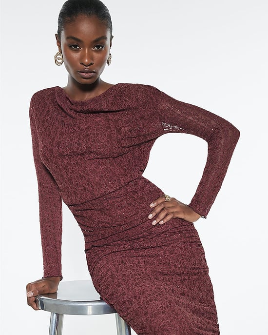 River Island Womens Top Red Cowl Neckline Hotfix Lace - Image 1