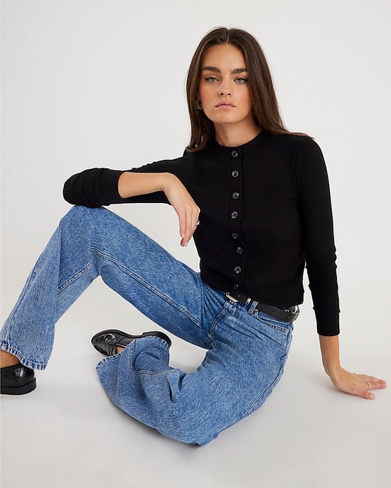 River Island Womens Top Black Long Sleeve Curved Hem - Image 4
