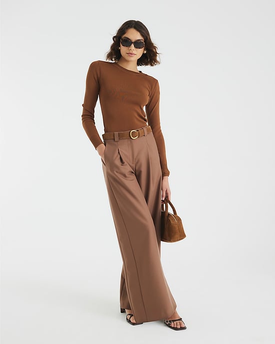 River Island Womens Top Brown Knit Long Sleeve - Image 4