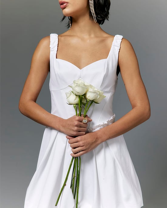 River Island Womens Dress White Premium Satin Bubble Hem - Image 4