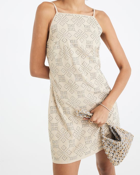 River Island Womens Mini Dress Beige Sleeveless Embellished Cami - Image 3