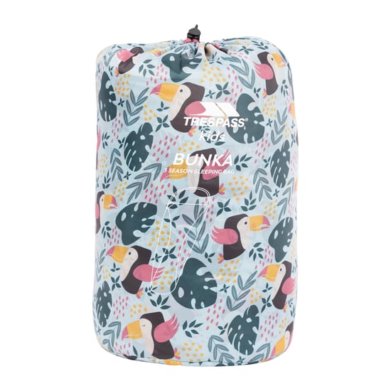 Trespass Bunka 3 Season Tropical Birds Lichtgewicht Slaapzak voor kinderen/Kinderen (Blauw) - Image 2