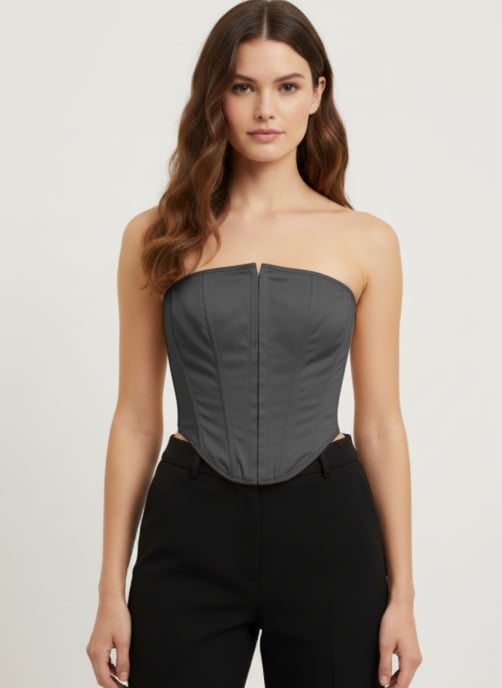 Svart Bardot-korsetttop - Image 2