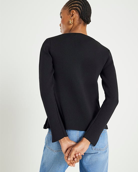 River Island Womens Cardigan Black Curved Hem V-Neck - Image 4