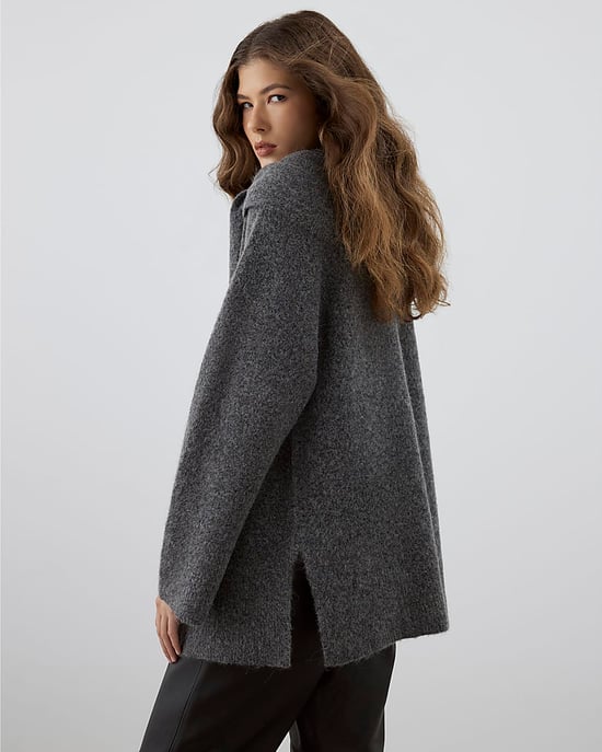 River Island Womens Cardigan RI Studio Grey Scarf Alpaca Blend - Image 2