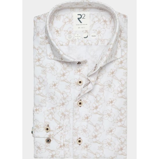 R2 Amsterdam Casual hemd lange mouw flower cotton sorona 132.wsp.006/045 - Image 1