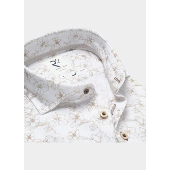 R2 Amsterdam Casual hemd lange mouw flower cotton sorona 132.wsp.006/045 - Image 2