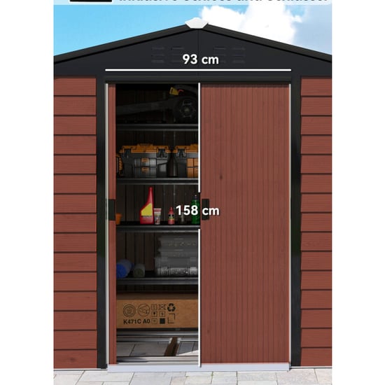4goodz Gereedschapsschuur weerbestendig staal 2,40x2,06x1,98 cm - - Image 6