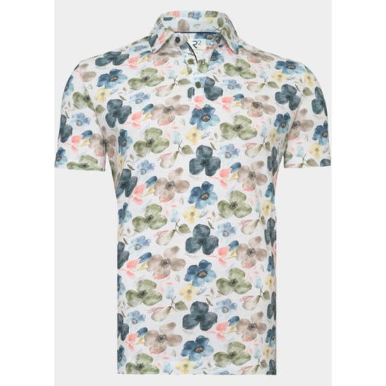 R2 Amsterdam Polo korte mouw colour flower cotton lin 132.polo.006/073 - Image 2