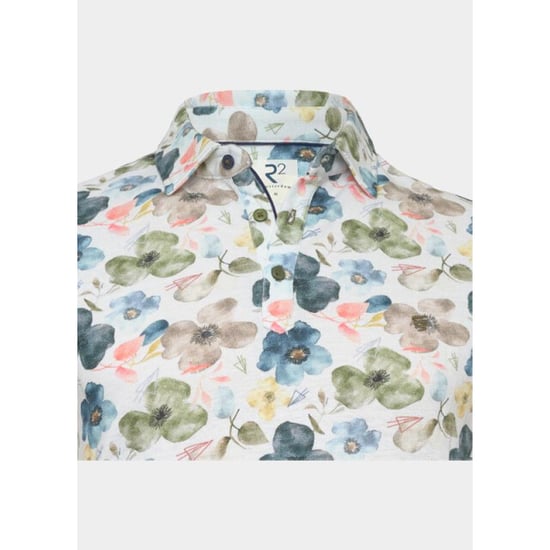 R2 Amsterdam Polo korte mouw colour flower cotton lin 132.polo.006/073 - Image 3