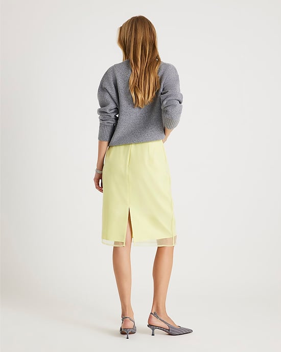 River Island Womens Pencil Skirt Yellow Organza Embellished - Image 4