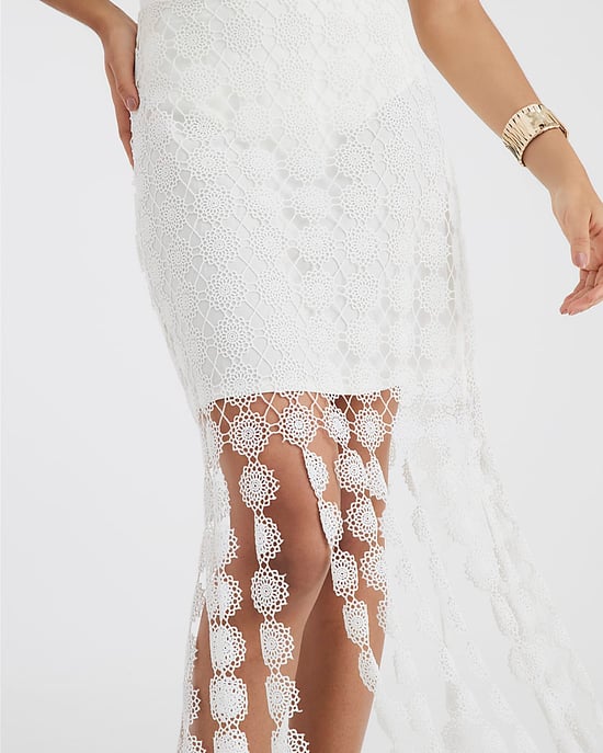 River Island Womens Midi Skirt White Crochet Tassel - Image 4