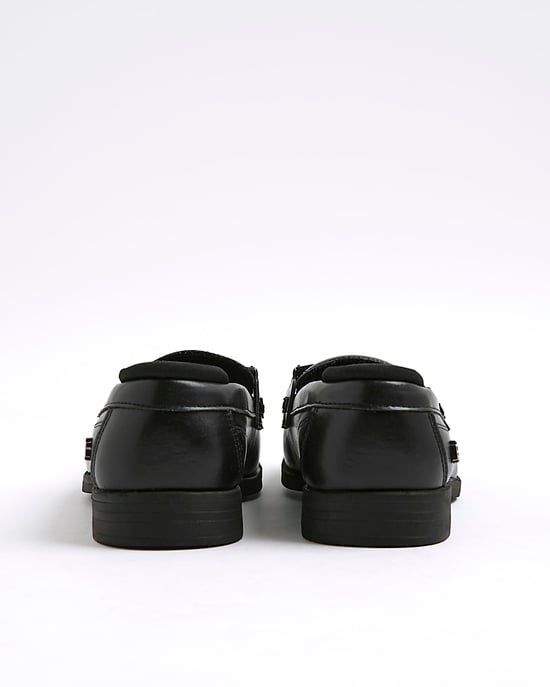 River Island Boys Loafers Shoes Black Snaffle Detail - Image 2