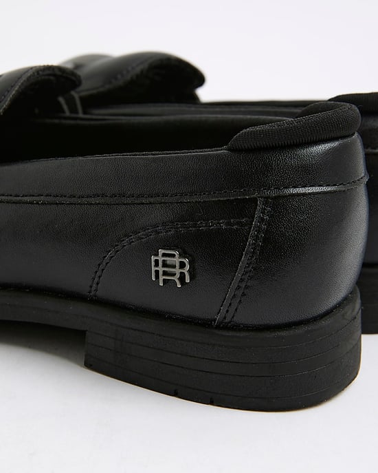 River Island Boys Loafers Shoes Black Snaffle Detail - Image 4
