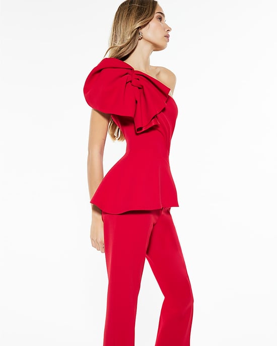 River Island Womens Jumpsuit Red Sleeveless Asymmetric Ruffle - Image 2