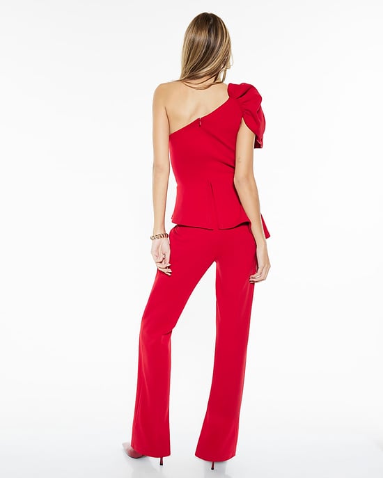 River Island Womens Jumpsuit Red Sleeveless Asymmetric Ruffle - Image 4