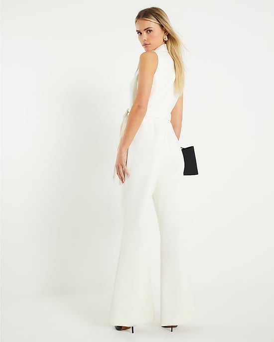 River Island Womens Waistcoat Jumpsuit Petite Cream Contrast - Image 3