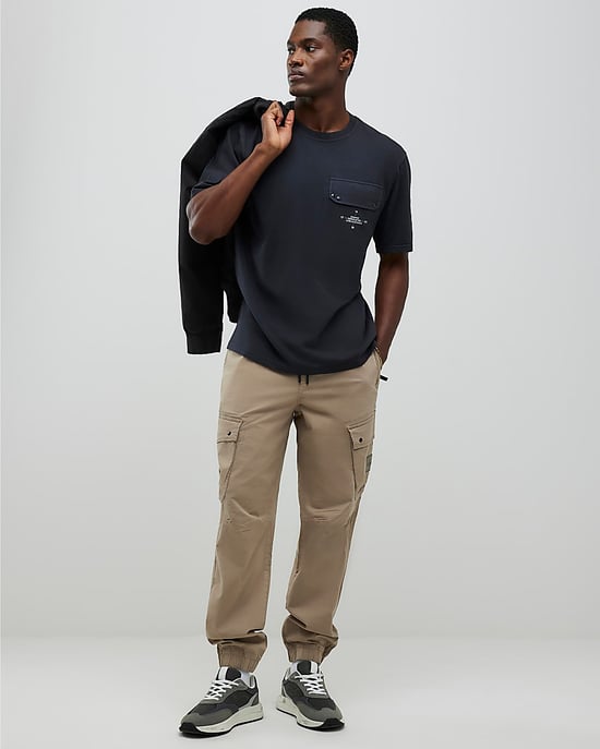 River Island Mens T-Shirt Grey Regular Fit Chest Pocket - Image 4