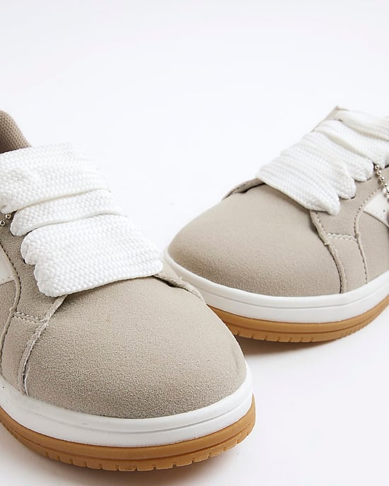 River Island Boys Trainers Grey Lace Up Sneakers - Image 4