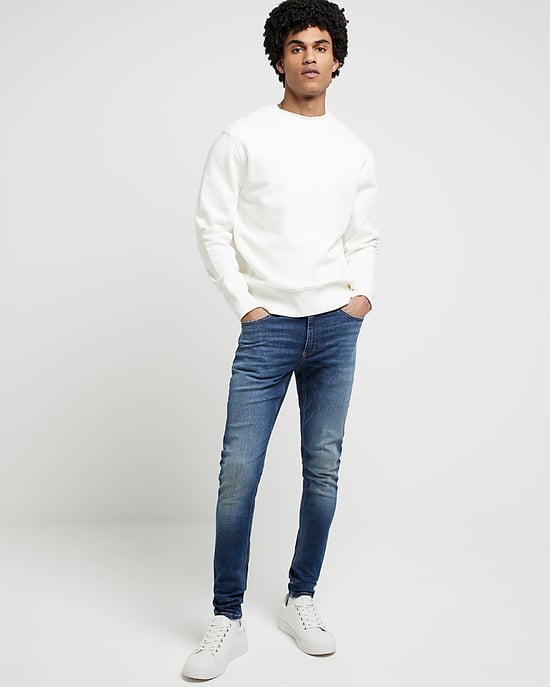 River Island Mens Skinny Jeans Blue Super Spray On - Image 2