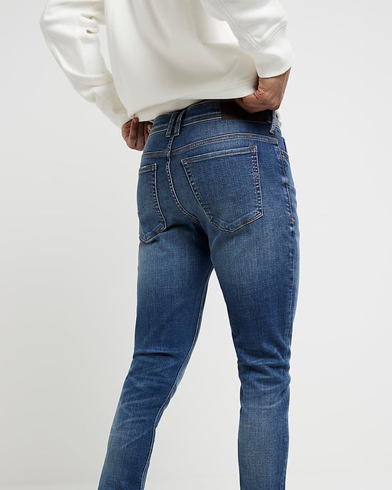 River Island Mens Skinny Jeans Blue Super Spray On - Image 3