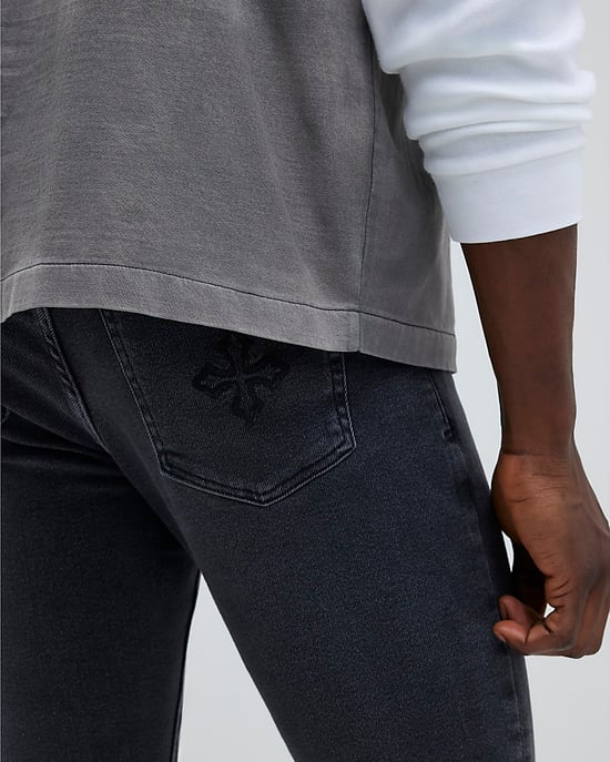 River Island Mens Skinny Jeans Black Spray On - Image 4