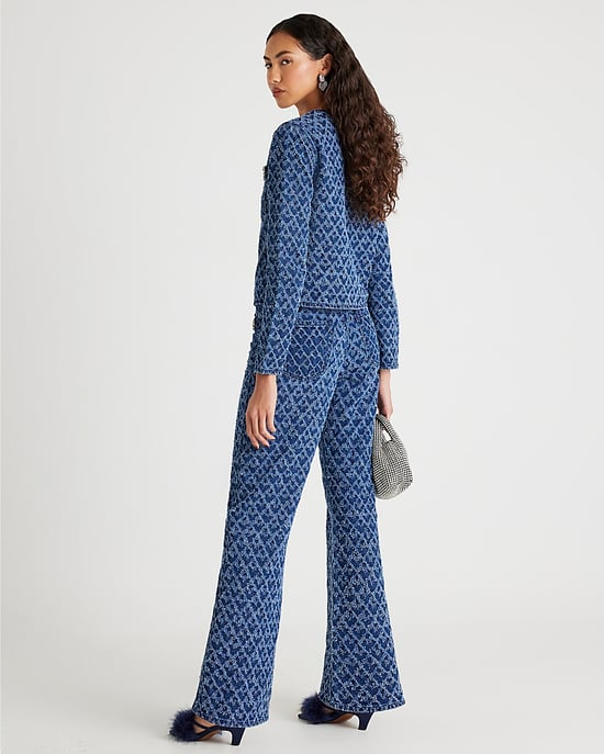 River Island Womens Straight Leg Jeans Blue Boucle Embellished Denim - Image 3