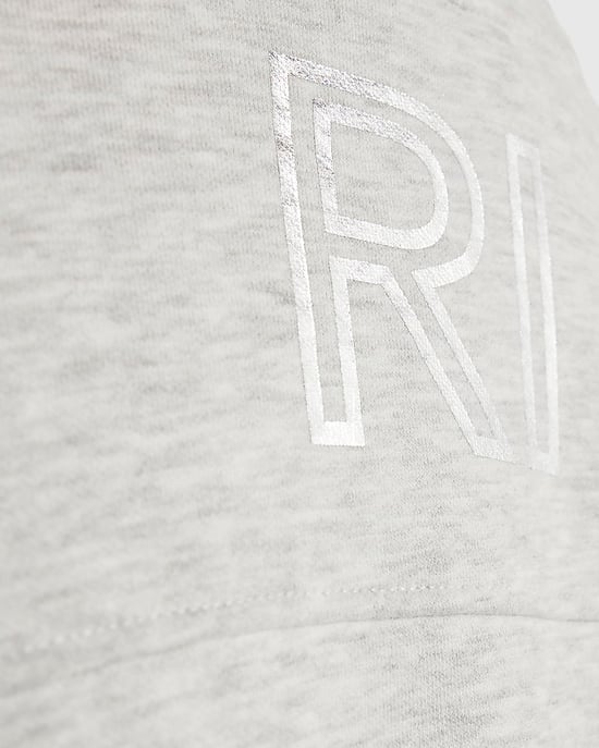 River Island Girls Bomber Jacket Grey RI Waistband - Image 2