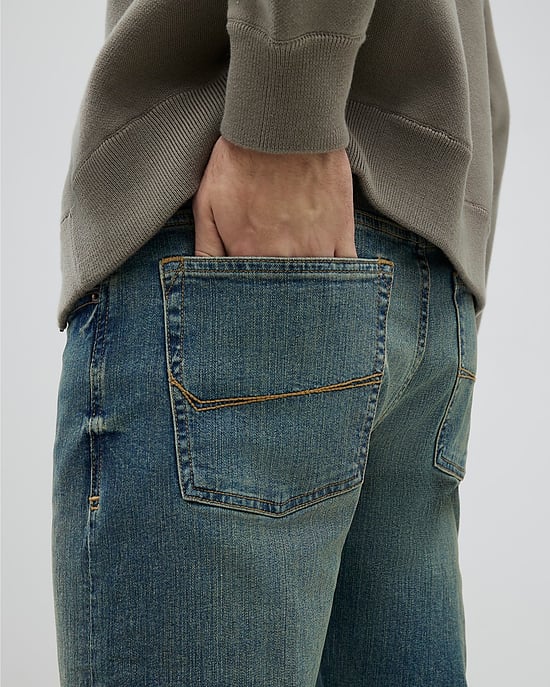 River Island Mens Slim Fit Jeans Blue Denim Super Stretch - Image 3